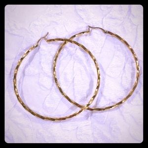 Gold hoops, sterling silver gold plated